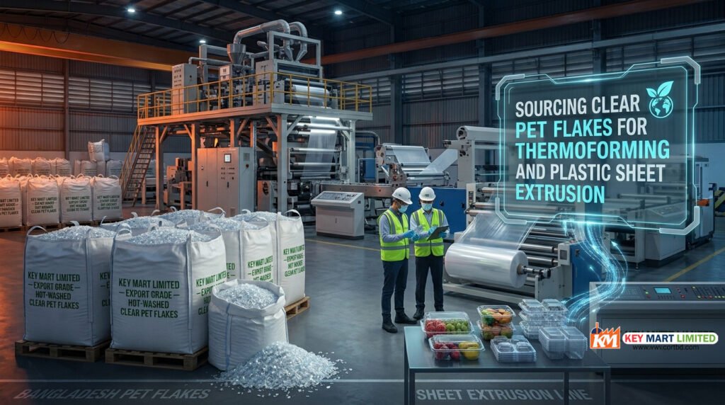 Clear PET Flakes for Thermoforming & Plastic Sheet Extrusion