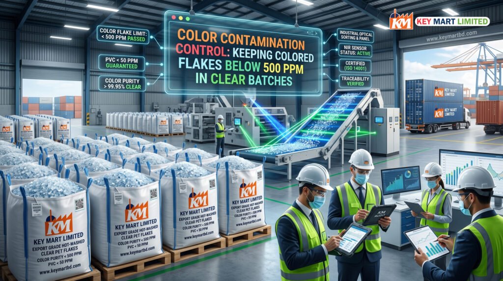 Color Contamination Control: Sub-500 PPM Clear PET Flakes