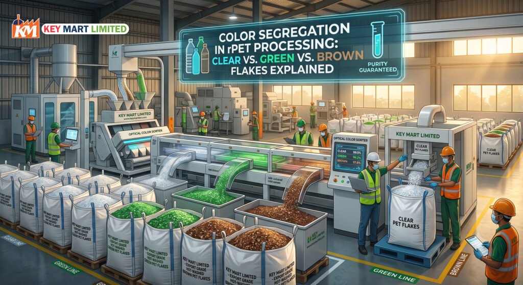 Color Segregation in rPET: Clear vs Green vs Brown Flakes