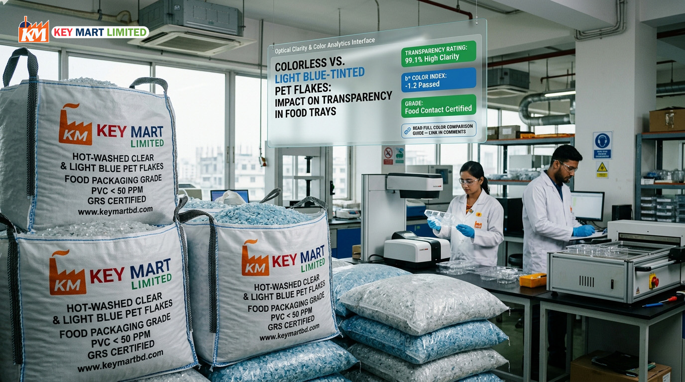 Colorless vs. Light Blue PET Flakes: Transparency in Food Trays