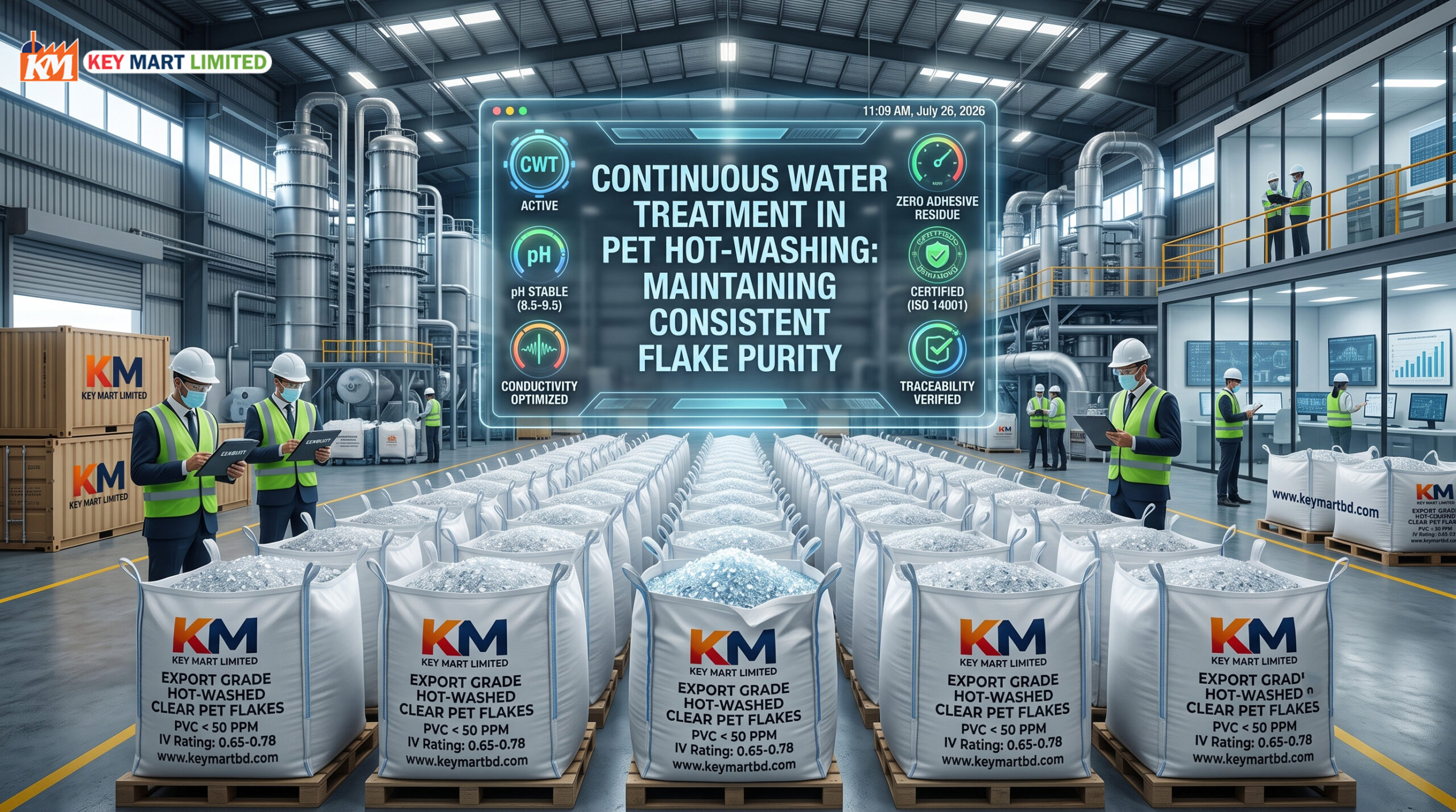 Consistent Flake Purity: Continuous Water Treatment in PET Hot-Washing
