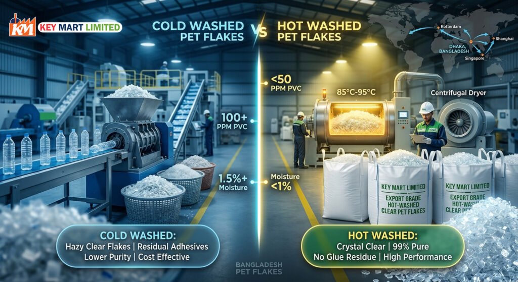 Hot Washed vs Cold Washed PET Flakes: Production Line Guide
