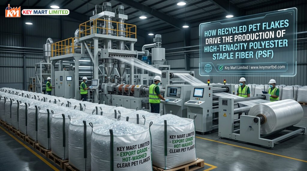 How Recycled PET Flakes Drive the Production of High-Tenacity Polyester Staple Fiber (PSF)