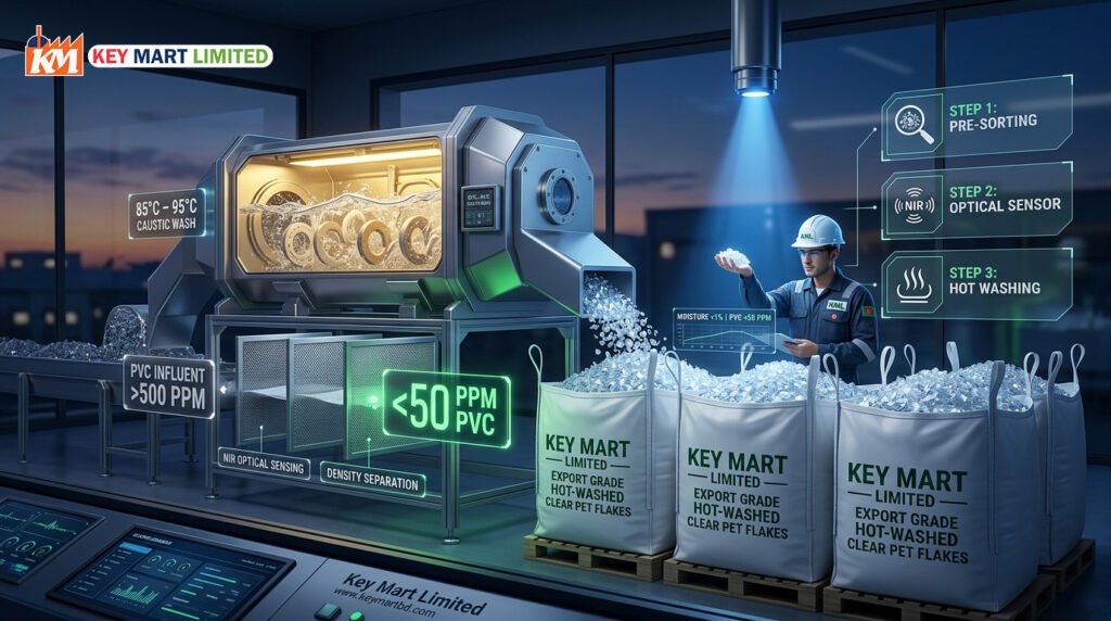 How We Keep PVC Contamination Below 50 PPM in PET Flakes | Key Mart Limited