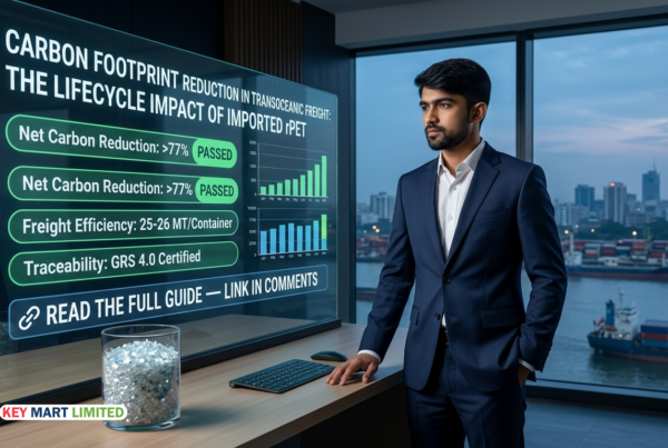 Carbon Footprint in Transoceanic Freight: LCA Impact of rPET Flakes