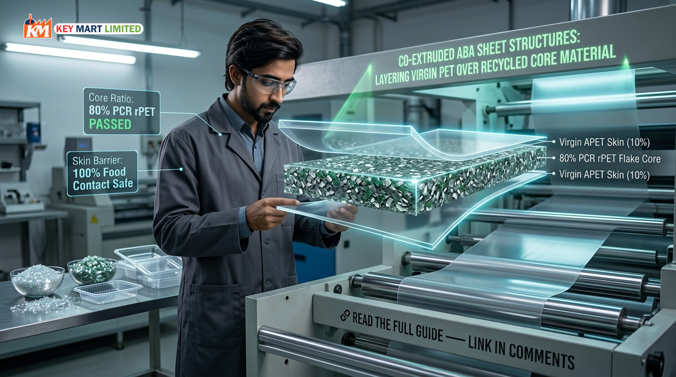 ABA Coextrusion rPET Sheet: Layering Virgin PET Over Recycled Core