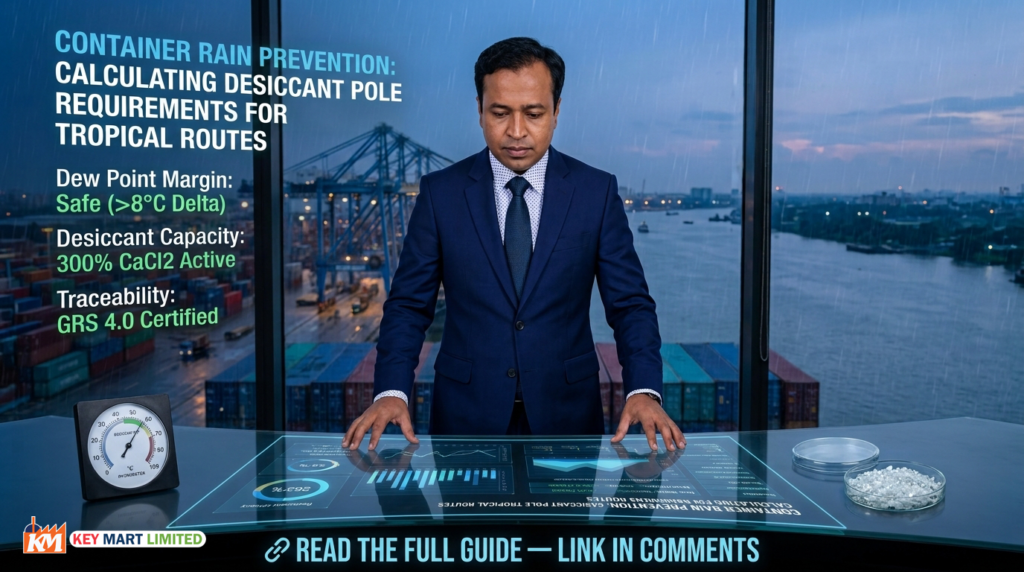 Container Rain Prevention: Desiccant Pole Sizing for rPET Flakes