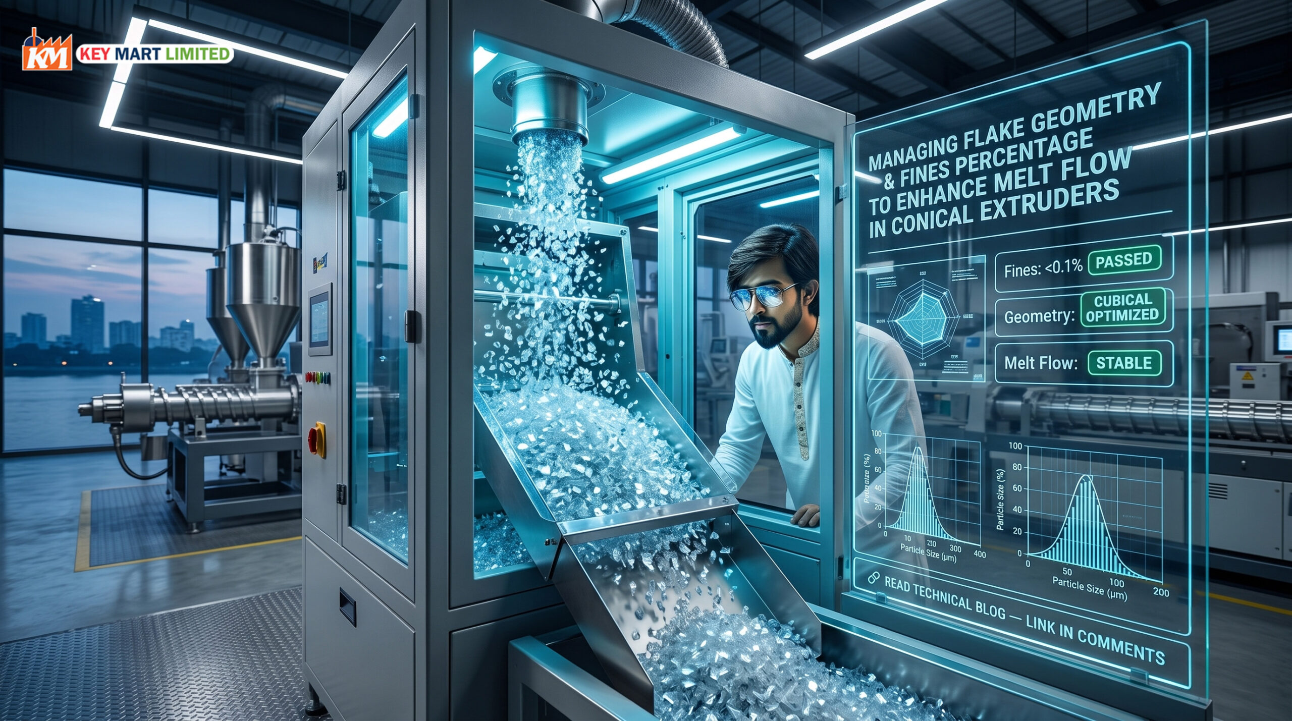 Flake Geometry & Fines Percentage: Enhancing Melt Flow in Conical Extruders