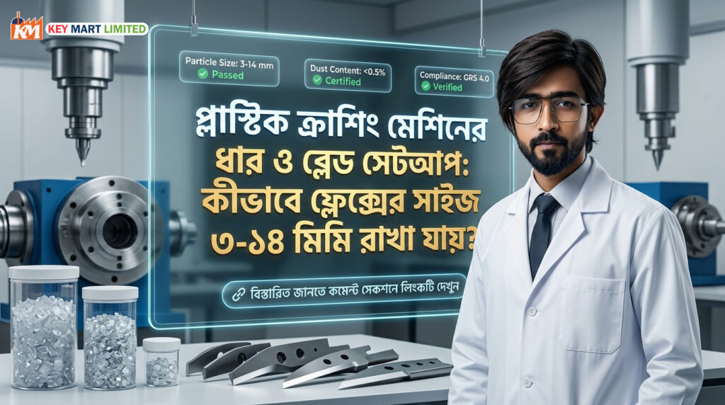 প্লাস্টিক ক্রাশিং মেশিনের ব্লেড সেটআপ: ৩-১৪ মিমি ফ্লেক্স সাইজিং গাইড