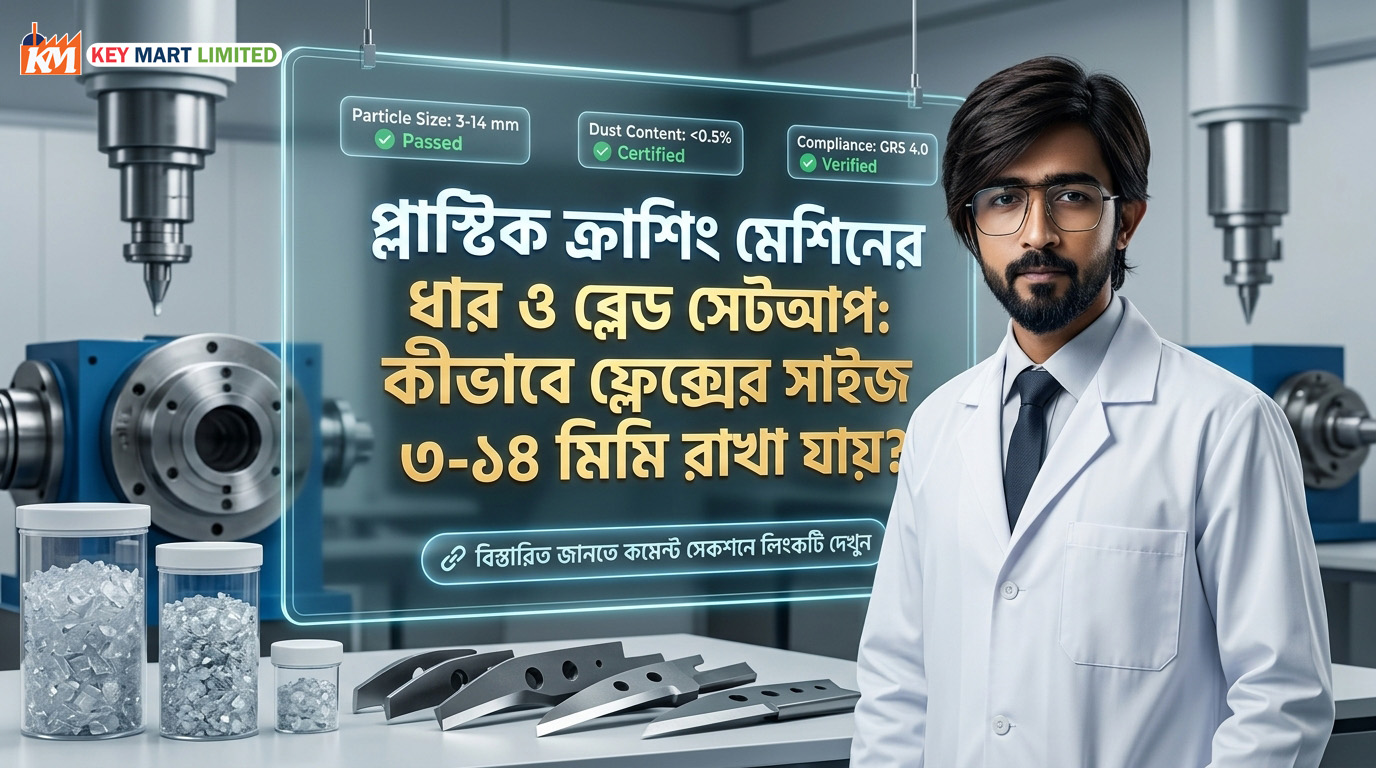 প্লাস্টিক ক্রাশিং মেশিনের ব্লেড সেটআপ: ৩-১৪ মিমি ফ্লেক্স সাইজিং গাইড
