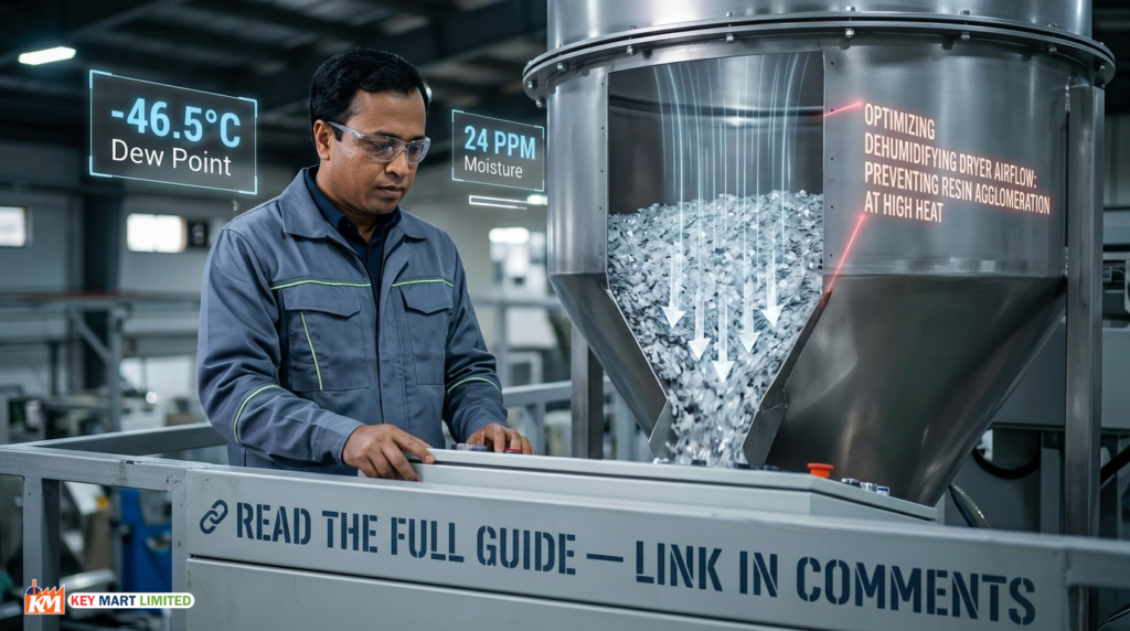 Dehumidifying Dryer PET Flake Clumping: Preventing Hopper Bridging